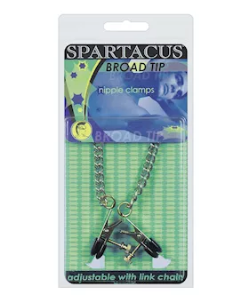Spartacus Adjustable Broad Tip Nipple Clamps wLink Chain