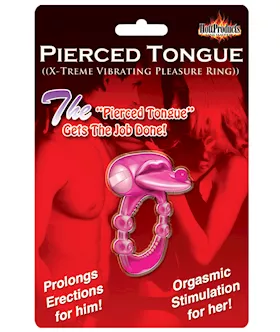 Pierced Tongue Xtreme Vibrating Pleasure Ring Magenta