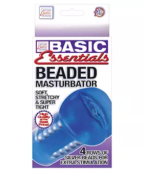 Basic Essentials Beaded Masturbator Blue