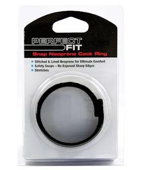 Perfect Fit Neoprene Snap Cock Ring Black