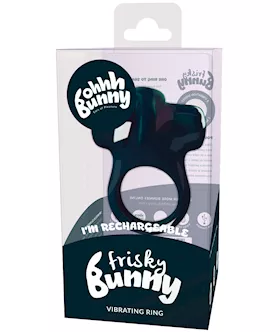 VeDO Frisky Bunny Rechargeable Vibrating Ring Black Pearl